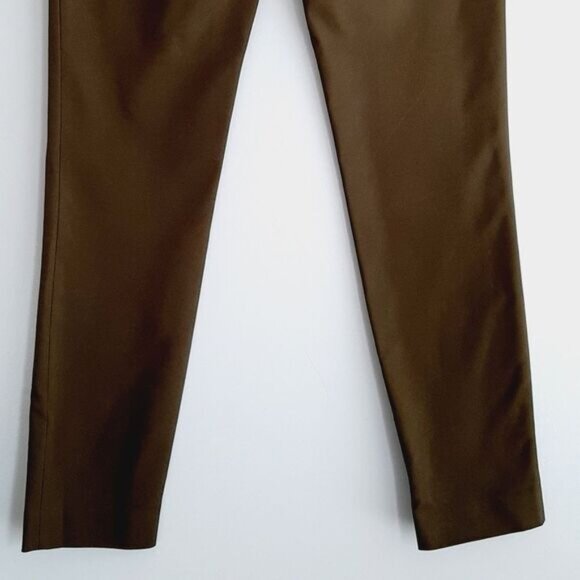 CLUB MONACO | Slim Fit Stretch Crop Ankle Tapered Dress Pant Olive Green Sz 4 - Picture 7 of 10